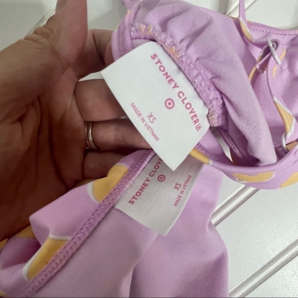 Stoney Clover Lane x Target Women's Flutter Strap Heart Print Bikini XS 127 - Picture 8 of 9